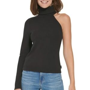 Calvin Klein Jeans Black Turtleneck One Sleeve Sweater / With Tag / Never Worn